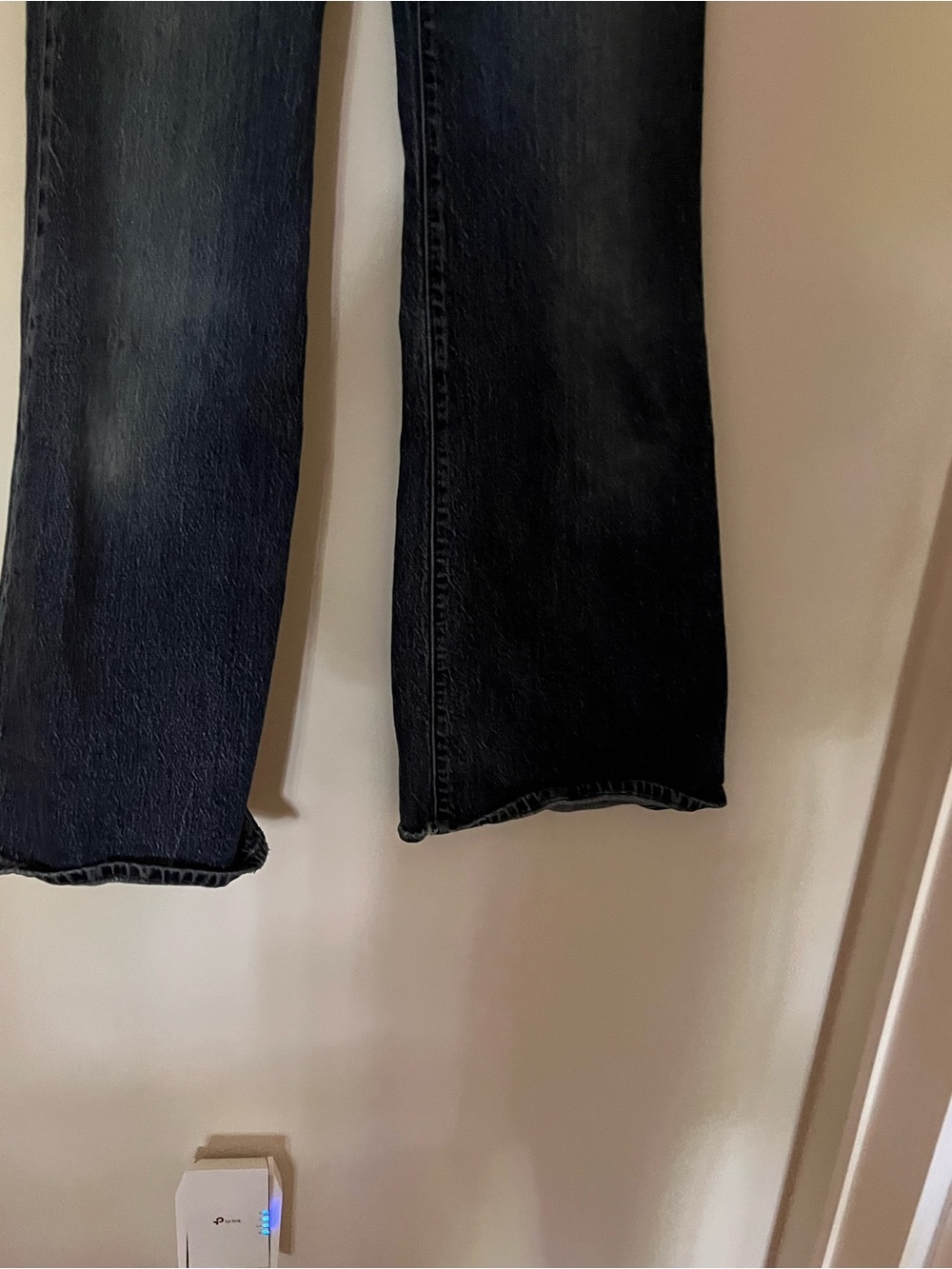 Levi's Ribcage Bell High Rise Flare Blue 24 - Picture 8 of 13